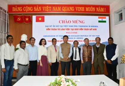 Đại sứ Ấn Độ đến thăm và làm việc tại Khu đền tháp Mỹ Sơn