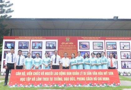 ĐẢNG ỦY BQL DSVH MỸ SƠN THỰC HIỆN TRƯNG BÀY CHUYÊN ĐỀ TỔNG KẾT 10 NĂM THỰC HIỆN CHỈ THỊ 05 - CT/TW VỀ ĐẨY MẠNH HỌC TẬP VÀ LÀM THEO TƯ TƯỞNG, ĐẠO ĐỨC, PHONG CÁCH HỒ CHÍ MINH