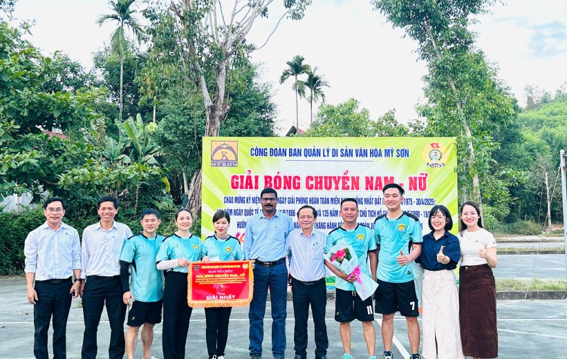 CÔNG ĐOÀN BAN QUẢN LÝ DI SẢN VĂN HÓA MỸ SƠN TỔ CHỨC GIẢI BÓNG CHUYỀN VÀ CHƯƠNG TRÌNH “LAN TỎA YÊU THƯƠNG” NHÂN KỶ NIỆM 50 NĂM NGÀY GIẢI PHÓNG ĐẤT NƯỚC